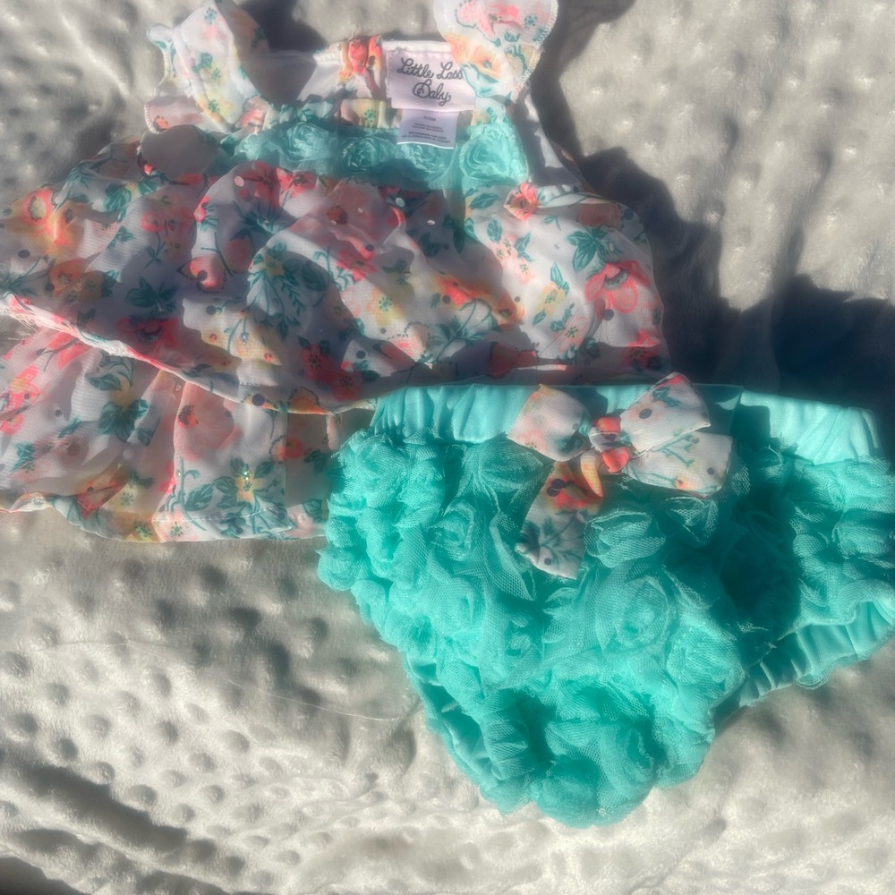 Floral Aqua Kids Outfit